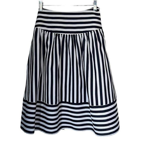 Anthropologie Maeve Striped High Seas High Waist Navy Blue White Skirt Sz XS - Picture 3 of 8